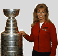 Linda Craft in 2007 - standing next to Stanley Cup