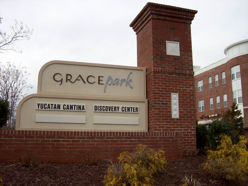 Grace Park Entrance Sign up close